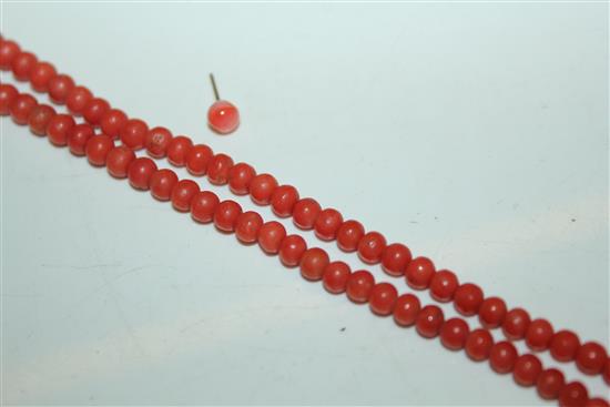 Coral bead necklace